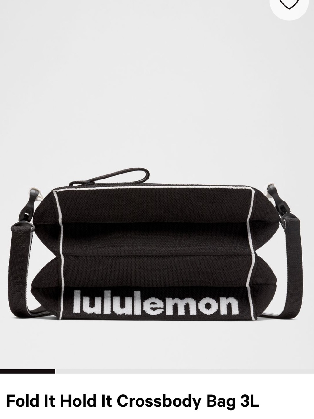 NWT Lululemon Fold It Hold It Crossbody Bag 3L Black White